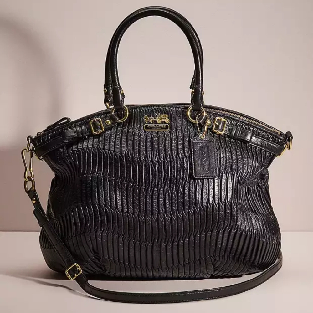 (Re)Loved Coach Restored Madison North/South Satchel In Gathered Twisted Leather